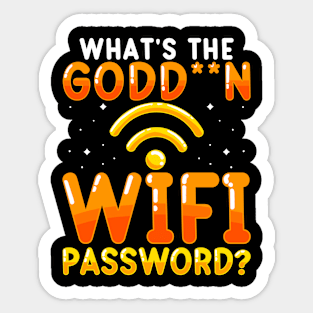 What's The Godd N Wifi Password? Funny Password Wifi Tee Sticker